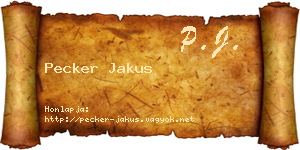 Pecker Jakus névjegykártya